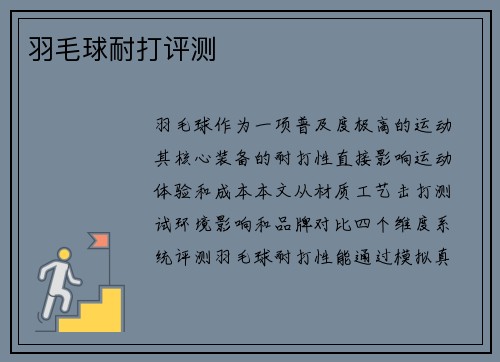 羽毛球耐打评测